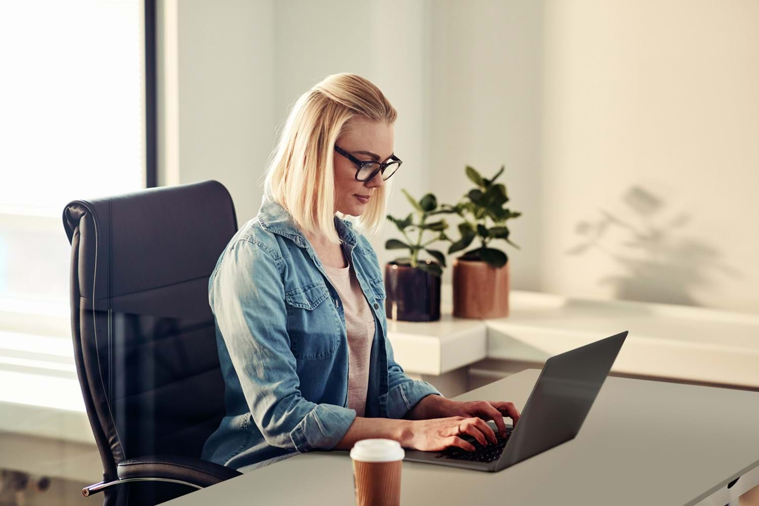 Woman Working Desk